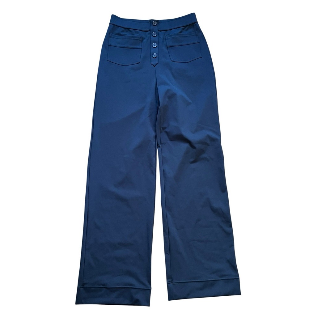 Halara DayStretch High Waisted Pockets Straight Leg Casual Pants Blue, Medium